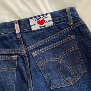 Vintage Fiorucci Jeans Low Rise Flares Dark Wash Denim